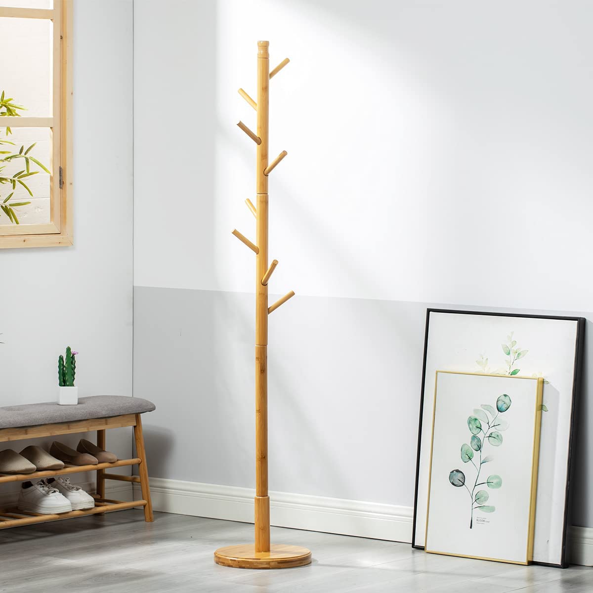 Bamboo Floor Standing Coat Rack