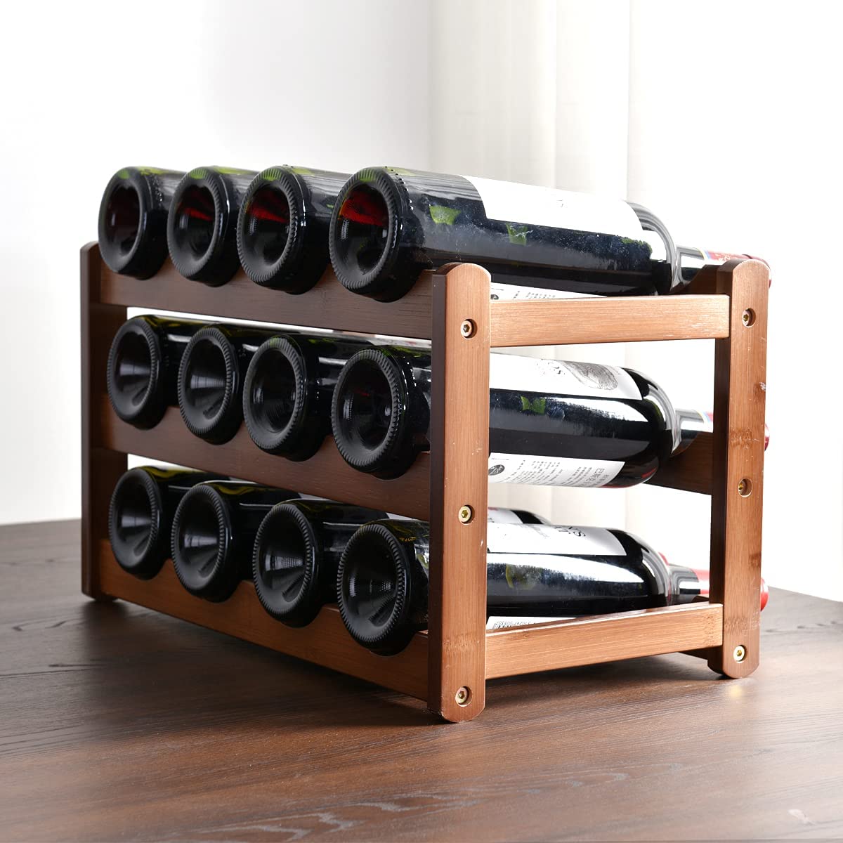 Countertop Multi-Tier Bamboo Wine Rack (3 sizes)